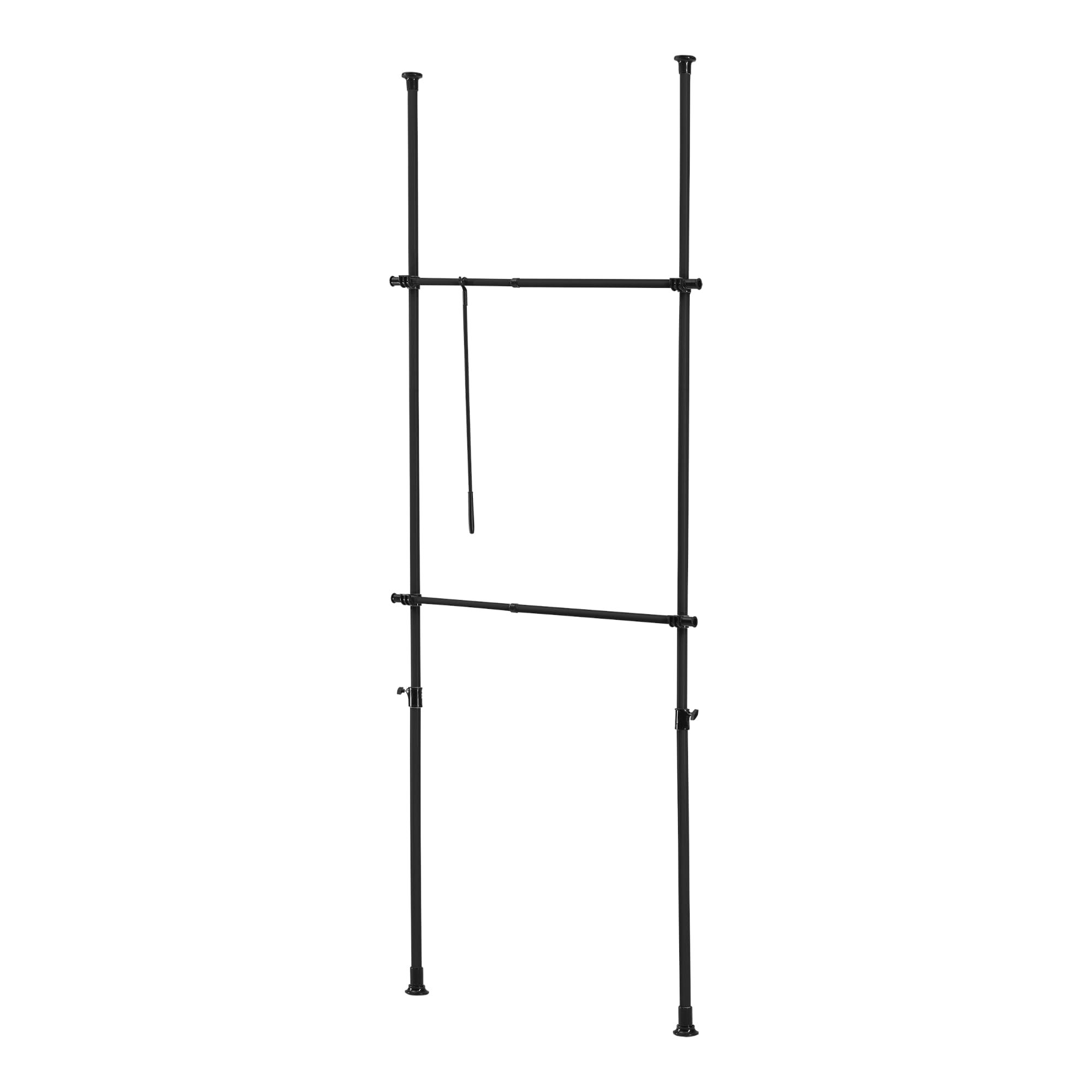 Sistema Telescopico Per Guardaroba – Asta Appendiabiti Estensibile Da 110 A 310 Cm – Larghezza Regolabile 70-110 Cm – Montaggio A Pressione Senza Fori – Bianco - 3