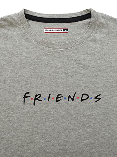 Image of BULLMER Mens Regular Fit Printed Round Neck Cotton Tshirt Pack of 3 - Black /Light Blue
