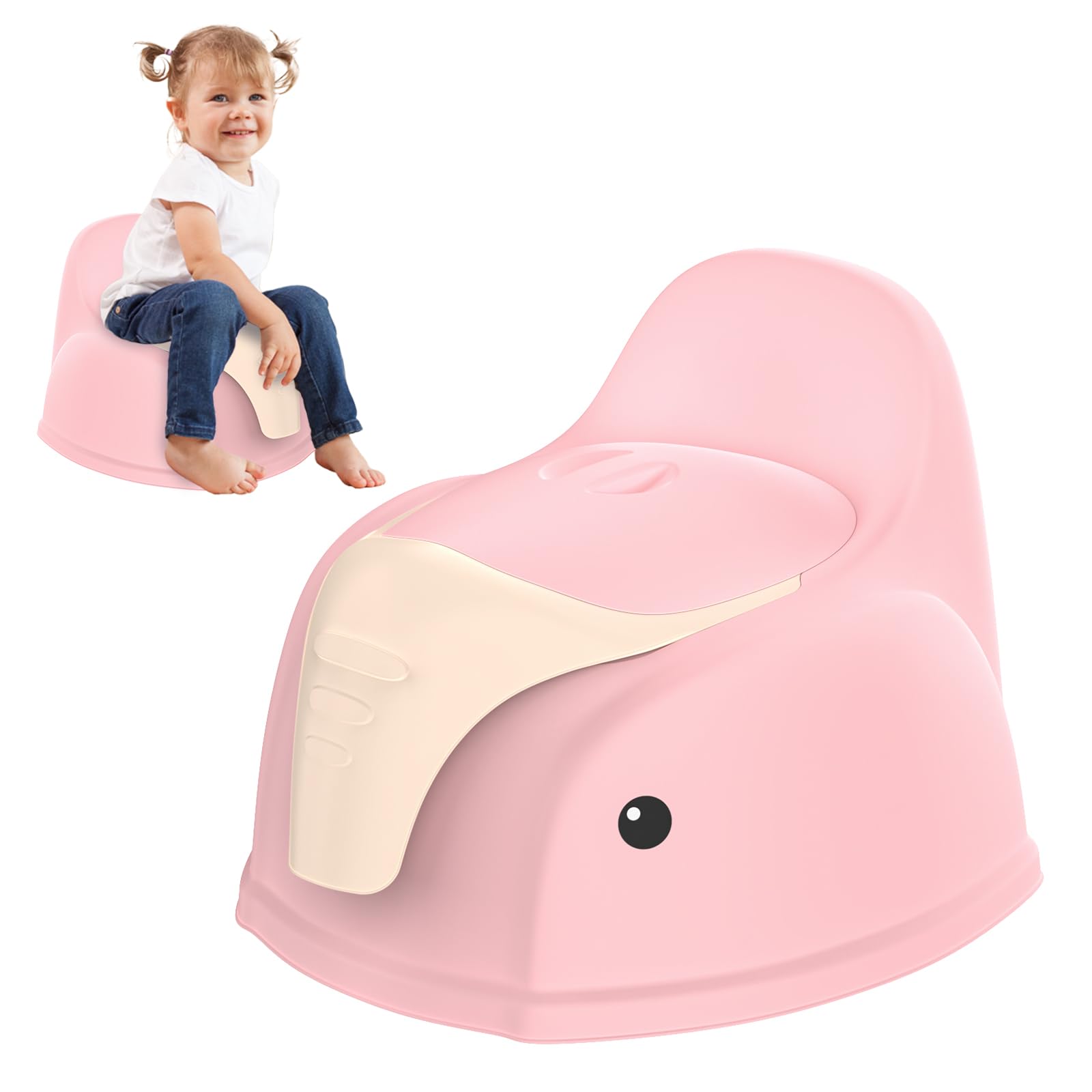 Potty Training Toddler Toilet,Baby Pottys Chair for Kids Boys Girls, Portable Potty Toddlers Toilet Seat Potties Trainer with Lid Splash Guard Non-Slip Removable Bowl for 1-6 Year Old Childrens, Pink
