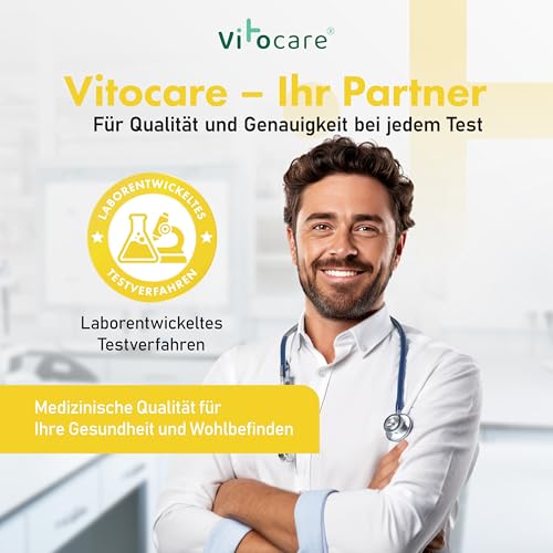 vitocare 25x oder 125x Urin Teststreifen mit 10 Parametern, Selbsttest bei Blasenentzündung, Urinteststreifen Harnwegsinfekt, unterstützt beim Abnehmen mit Low Carb, Ketogene Ernährung (25)