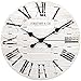 FirsTime & Co. White Farmhouse Shiplap Wall Clock, Large Vintage Decor for Living Room, Home Office, Round, Wood, Boho, 18 inches