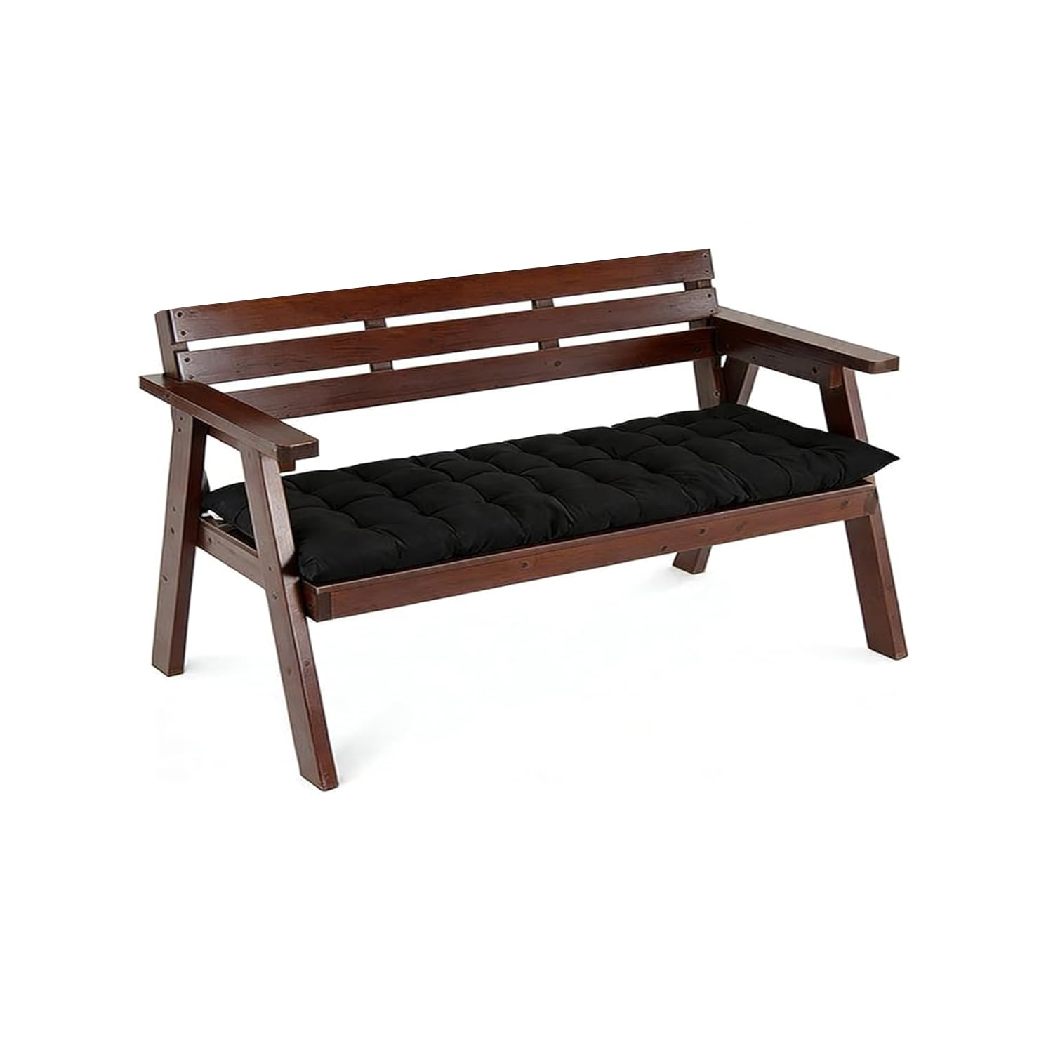 Pongpai Indoor/Outdoor Bench Seat Cushions, Garden Patio Swing Chair Pad with Non-slip Design, Thick Rectangle Furniture Padded (Black,53x53cm (pillow))
