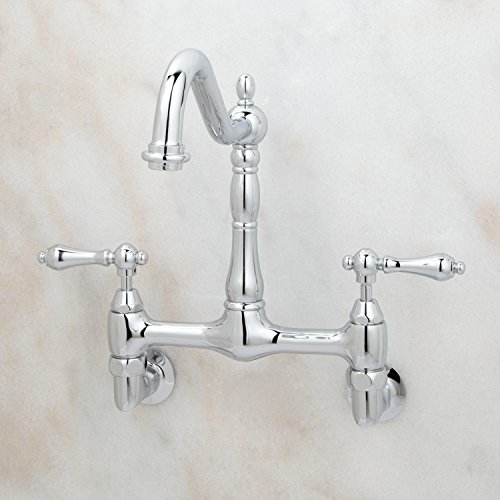 Signature Hardware 329289 Felicity 1.8 Gpm Double Handle Wall Mounted Bridge Kitchen Faucet #TOP6