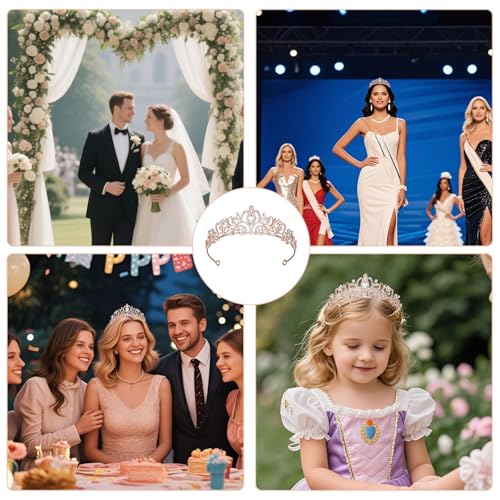 Prinzessinnenkrone Eleganter,Damen Diadem Crown Kristall,Eleganter Strasssteine,Königin Krone Dekoration,Hochzeit Braut Kristall Tiara,für Hochzeiten,Abschlussbälle,Festumzüge,Geburtstagsfeiern