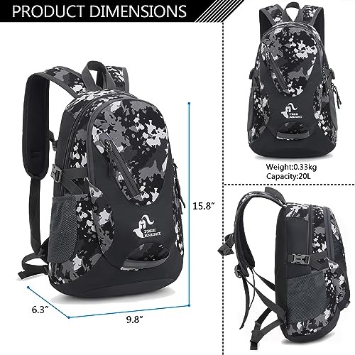 Bseash Small 20L Outdoor Hiking Backpack, Lightweight Waterproof Travel Daypack for Kids Girls Boys Camping Cycling Riding - Image 2