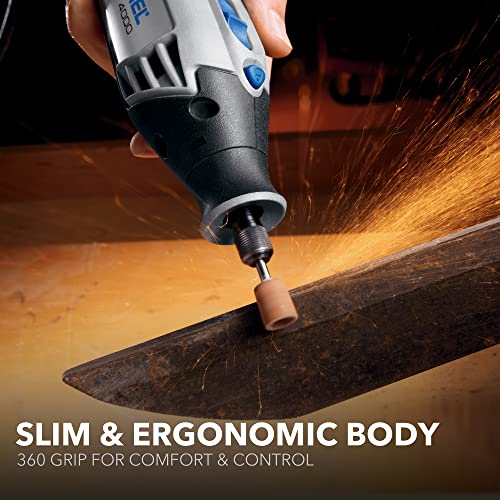 Dremel 4000-4/34 Variable Speed Rotary Tool Kit - Engraver, Polisher, And Sander- Perfect For Cutting, Detail Sanding, Engraving, Wood Carving, And Polishing- 4 Attachments & 34 Accessories , Gray #TOP4