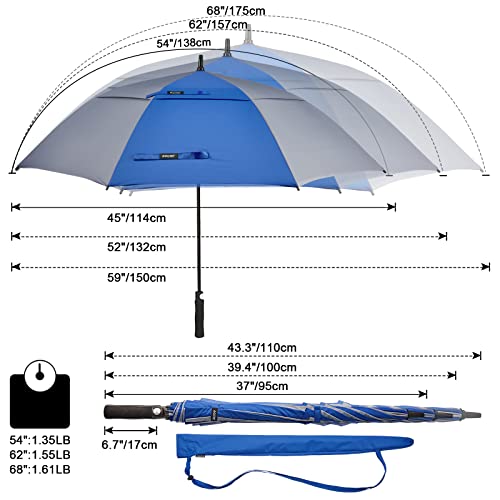 image for G4Free 62 Inch Automatic Open Golf Umbrella Extra Large Oversize Doubl