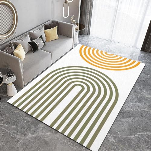 Tapis de salon en polyester doux au design abstrait chic - 3