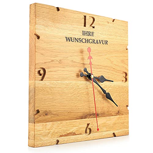 Modern Wanduhr Holz aus Eiche-30x30cm Cover