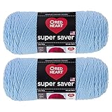 Bulk Buy: Red Heart Super Saver (2-Pack) (Light Blue, 7 oz Each Skein)