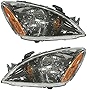 Evan-Fischer Headlight Set Compatible with 2004-2007 Mitsubishi Lancer Left Driver and Right Passenger Side Halogen With bulb(s)