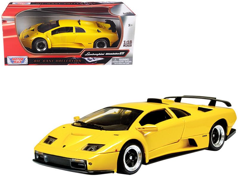 モーターマックス ランボルギーニディアブロGT Amazon.com: Lambo Diablo GT Yellow 1/18 Diecast Model Car by