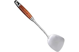 Iron Spatula: Premium 304 Stainless Steel with Heat-Resistant Wooden Handle