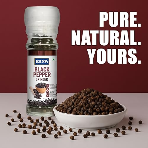Image of Keya Malabar Black Pepper Grinder | Exotic Spices Blend 50 gm x 1