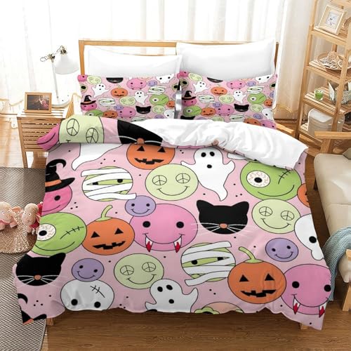 Emoticono Rosa Espeluznante Juego De Cama