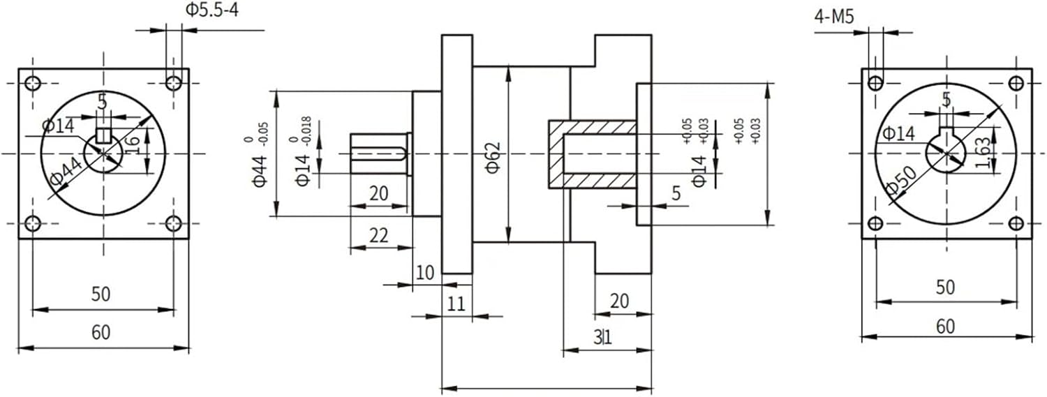 PX57 Planetary Gearbox Reducer Ratio 64 96 100 120 144 150 180 216 for Nema 23 Nema24 57 60 Stepper Motor Servo Brushless Engine(96 to 1_PX60 for BRUSHLESS)