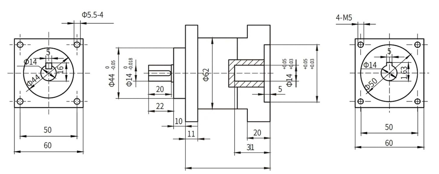 PX57 Planetary Gearbox Reducer Ratio 64 96 100 120 144 150 180 216 for Nema 23 Nema24 57 60 Stepper Motor Servo Brushless Engine(180 to 1_PX57 for Stepper)