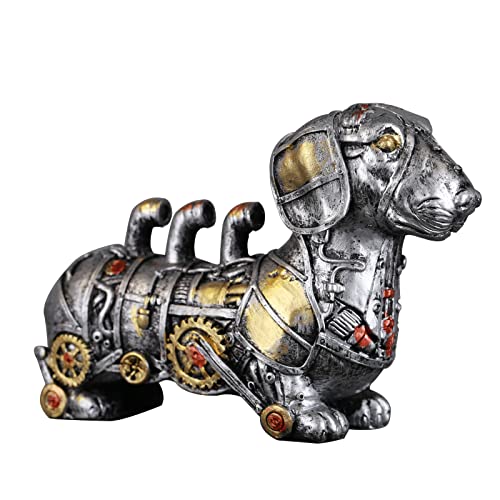 Dovdov Mechanical Punk Dragon Statue, Resin Mechanical Animal Statue, Industrial Design Steampunk Resin Craft Creative Ornaments, Office Living Room Entrance Decoration Desktop Sculpture #TOP12