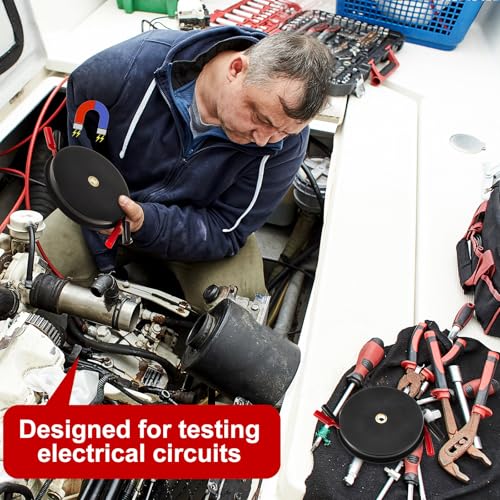 Image of Saillong 2 Wire 30ft Magnetic Retractable Test Leads with Insulated Alligator Clips, 18 Gauge Electrical Copper Wire in Reel for Circuit Connection, Electrical Testing and Troubleshooting