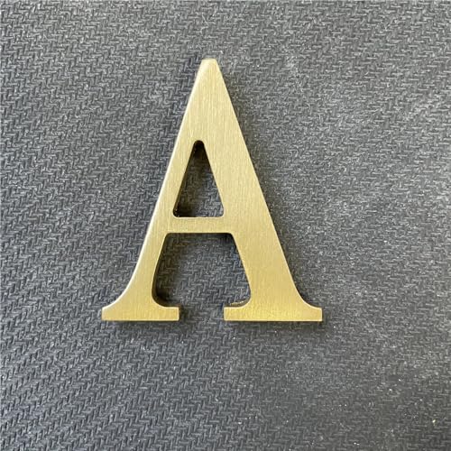 Adhesivo de latón macizo de 2.6 pulgadas, letras inglesas, adorno de letras del alfabeto de metal, letras y números autoadhesivos de pared, señalización de dirección de casa, números de puerta,