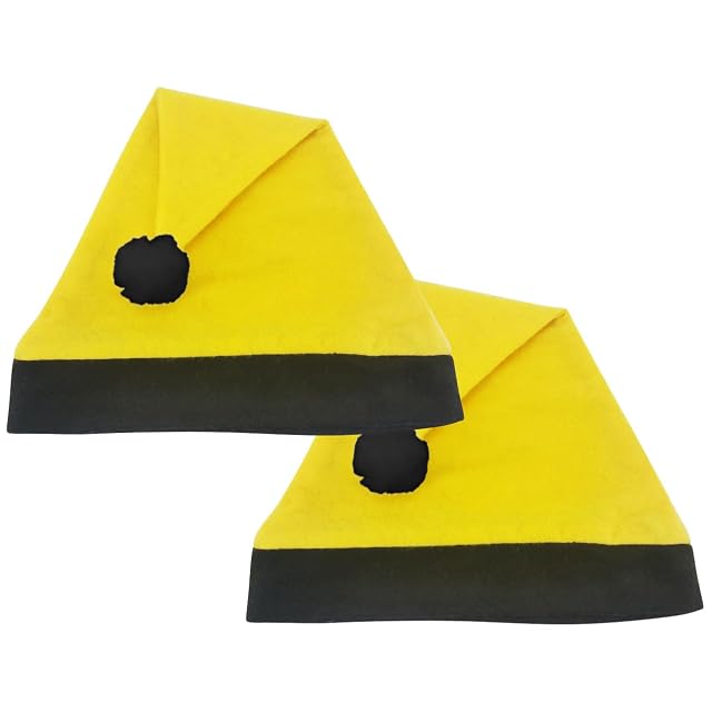 Lote de 2 Gorros de Navidad Gorro de Invierno Papá Noel Felices amarillo