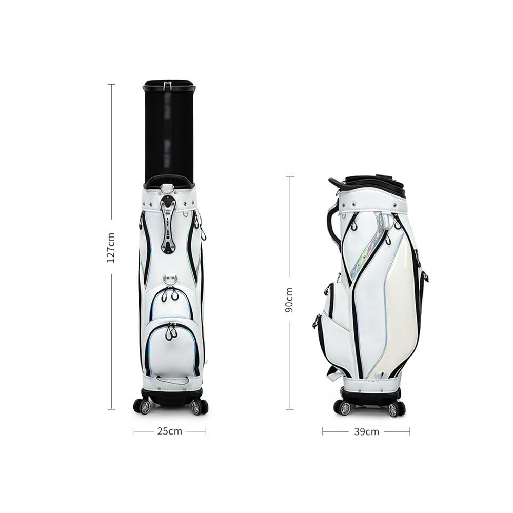 Torba golfowa dla mężczyzn i kobiet, chowana torba na kije golfowe z kółkami, przenośna torba golfowa, łatwa do przenoszenia(Black)