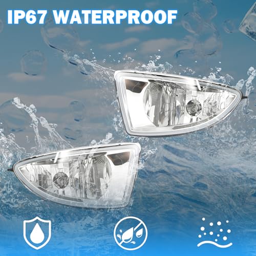 Driving Fog Lights Compatible with 2004-2005 Honda Civic 2/4DR 1 Pair Bumper Fog Lamps with Halogen Bulb, Switch and Harness (Clear Lens) - Image 5