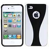  wortek 3 Part Schutzhülle Apple iPhone 4 / 4S Hardcase dreiteilig Weiß Schwarz