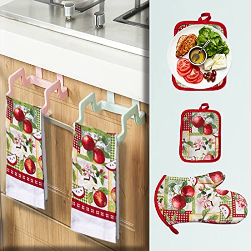 Lobyn Value Packs 4 Pack Kitchen Linens Lightweight Decorative Kitchen Towel Oven Mitt & Potholder (Apple) #TOP5