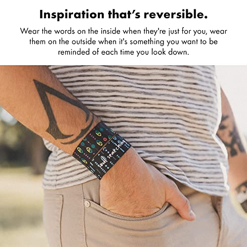 Zox Inspirational & Motivational Bracelet – Soul Searching - Uplifting Reversible Stretch Wristband With Positive Affirmations Made From Recycled Plastic – Encouragement Gifts For Men, Women & Kids - Medium #TOP2