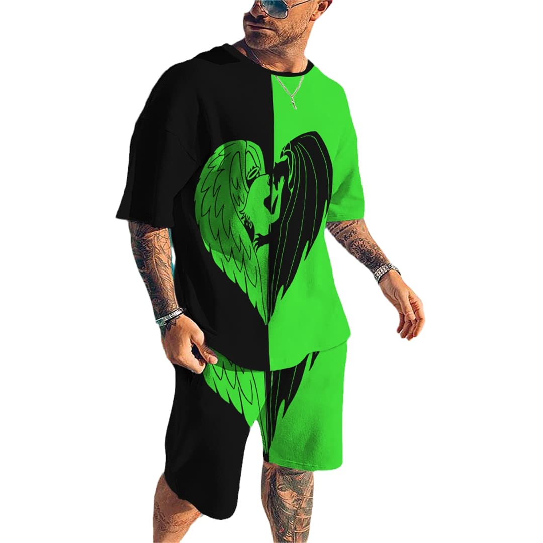 Ensemble t-shirt 3D et short décontracté noir et blanc taille L - 6