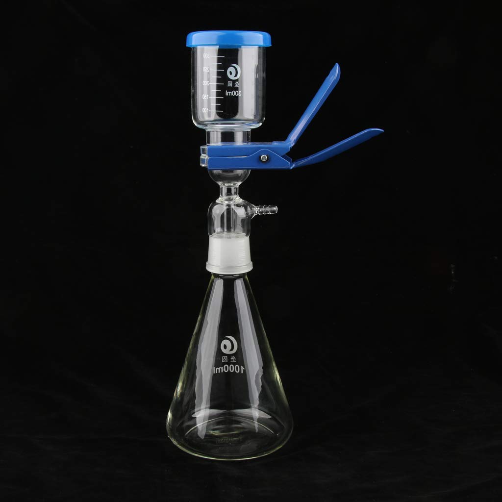 Nueva unidad de filtrado de laboratorio de aparato de filtración de 1000 ml con embudo y abrazadera