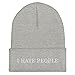 Hogue WS LLC I Hate People Hat (Embroidered Cuffed Beanie) Heather Grey One Size