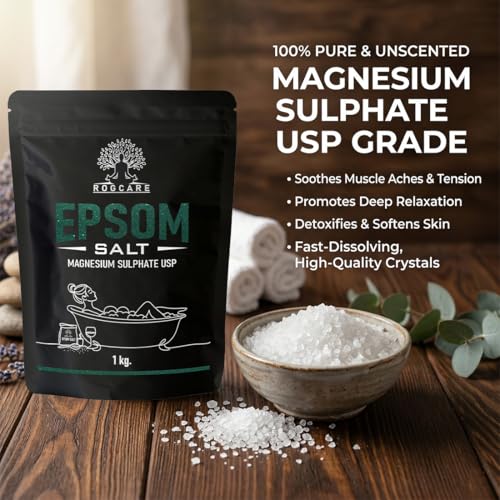 Image of Epsom Salt 2 Kg for Bath | 100% pure Magnesium Sulfate Crystals | Relaxing Muscle Soak, Stress Relief, Detox Bath Salt for Body, Foot Soak & Spa | Natural Bath Salt for Skin Care