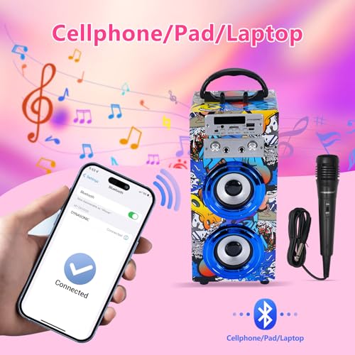 DYNASONIC 3º Gen- Mikrofon Karaoke Spielzeug, ideal für originelle Geschenke für Kinder, Mädchen, Spielzeug, Karaoke mikrofon Kinder Spielzeug (025-16)