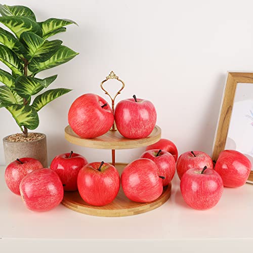 Cllayees Fake Fruit Artificial Apples, Set Of 12 Decorative Fruit Lifelike Faux Apples Realistic Fruits Apple Decorations For Kitchen, Realistic Fake Fruits Party Props Home Decor #TOP6