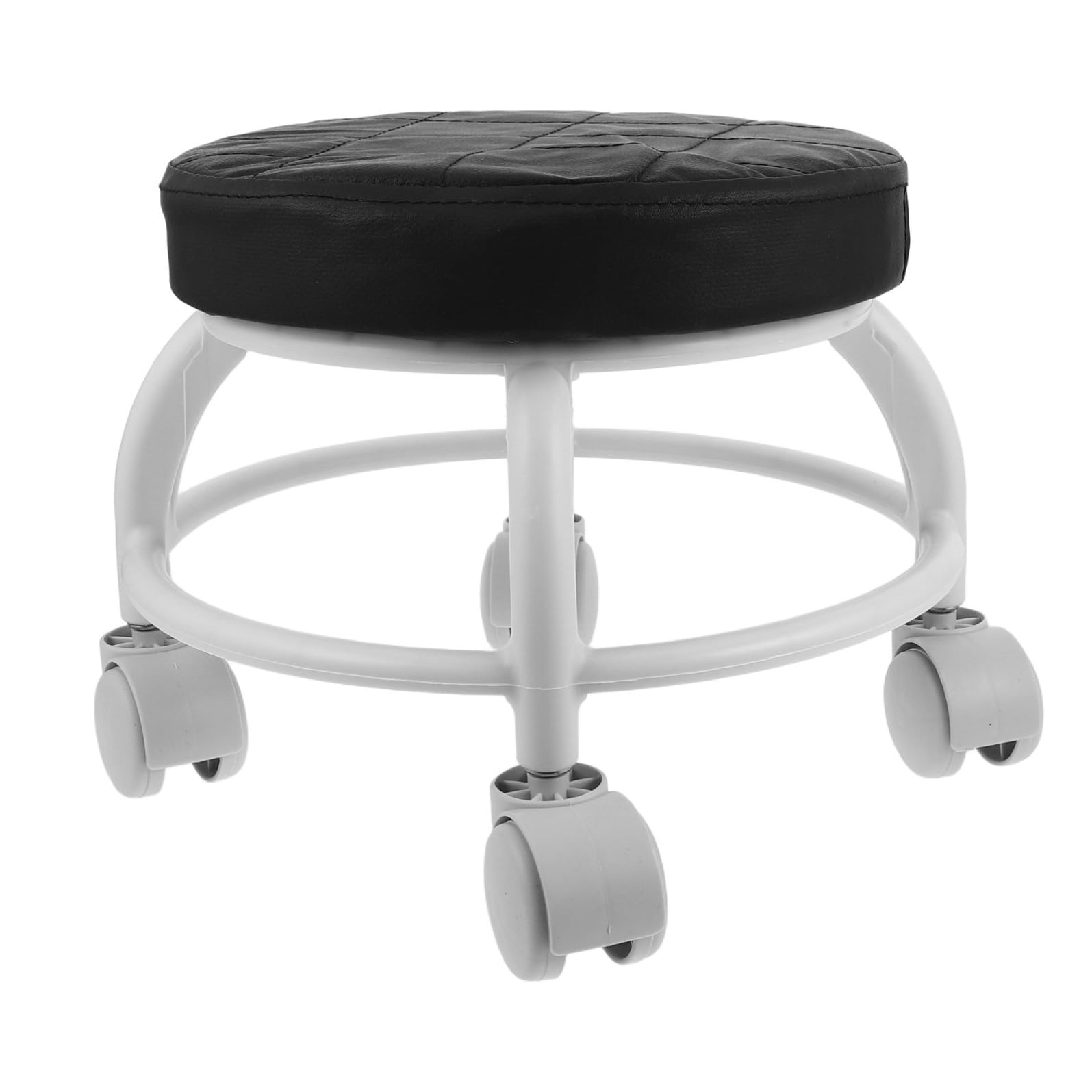 PACKOVE Sgabello per Pedicure con Ruote Nero in Pu e Plastica, Seduta Comoda e Resistente per Trattamenti di Bellezza e Saloni Estetici Colore Casuale