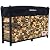 Woodhaven 6 Foot Black - Heavy Duty Made in the USA - Outdoor Cord Firewood Storage Log Rack With Seasoning Cover Set - Metal Firewood Rack With UV-Stable Powder Coat