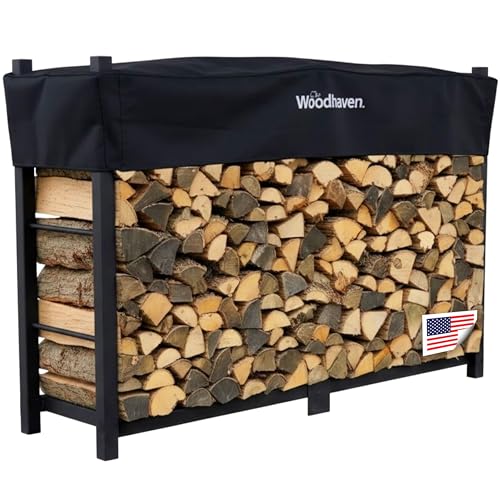 Woodhaven 6-Foot Firewood Rack Outdoor – American Brand – 1/3