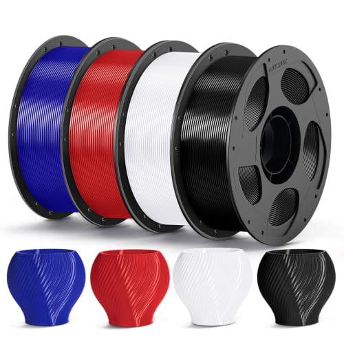 ANYCUBIC PETG 3D Printer Filament 1.75mm, 4KG Black+White+Red+Blue