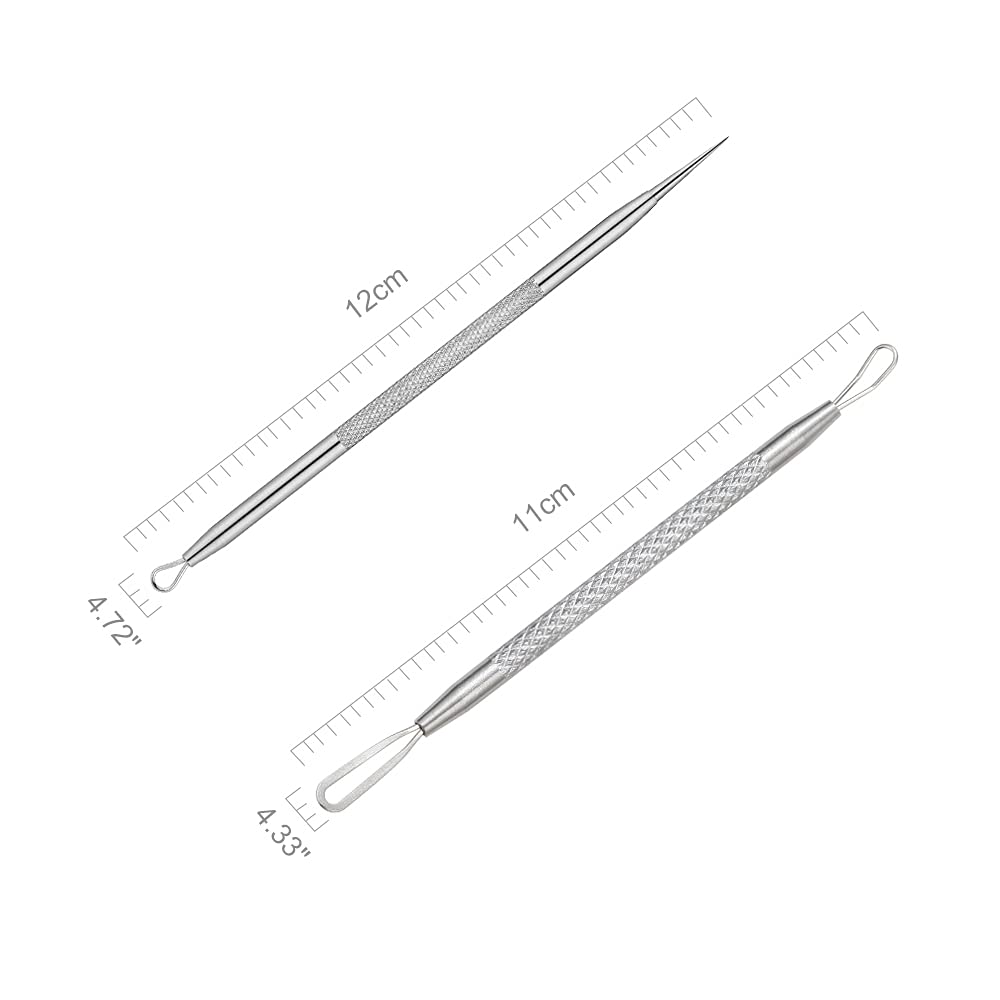 Blackhead Remover, 2 PCS Pimple Popper Tool，Stainless Steel Pimple Extractor Blackhead Removal Tool Risk Free Treatment for Blemish,Whitehead Popping,Blemish : Beauty & Personal Care