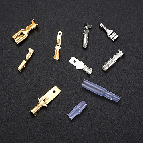 150 Pcs 2.8/4.8/6.3Mm Quick Splice Male And Female Wire Spade Connectors, Wire Crimp Terminal Block Assortment Kit With Insulating Sleeve, For Electrical Wiring Car Audio Speaker Connectors #TOP4
