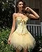 SZIVYSHI Yellow Iris Corset Top for Women - Overbust Lace Up Waist Cincher Bustier Lingerie - Size S
