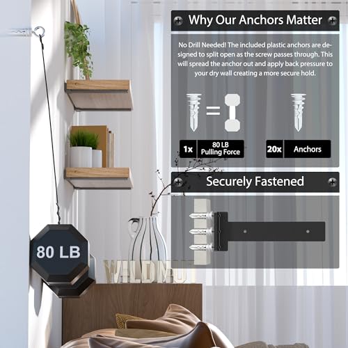 Hidden L Floating Shelf Brackets 10 Inch, 6 Pack Heavy Duty Shelf Brackets 1/5" Thick, Rustic Black Shelf Brackets with Modern Iron Finish by Wildnut - Used condition - Image 4