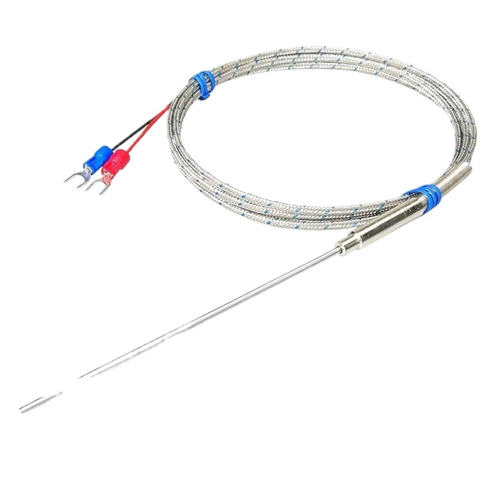 Sensor de temperatura de acero inoxidable termopar Sensor de temperatura de WRNK-191 termopar blindado tipo FS 1100 ℃ K 1mm 1,5mm 2mm 3mm 4mm 5mm 6mm Sonda de temperatura de termopar(Probe diam 0.5X10