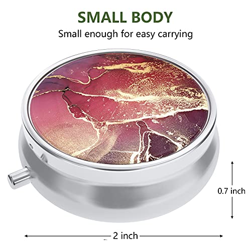 Image of Pill Box, Small Pill Case for Purse & Pocket, Travel Medicine Organizer