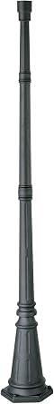 John Timberland Hepworth Traditional Outdoor Light Post and Cap Base Black Iron Aluminum Pole 76 3/4" Accessory for Exterior House Porch Patio Garage Yard Garden Driveway Home Lawn Walkway