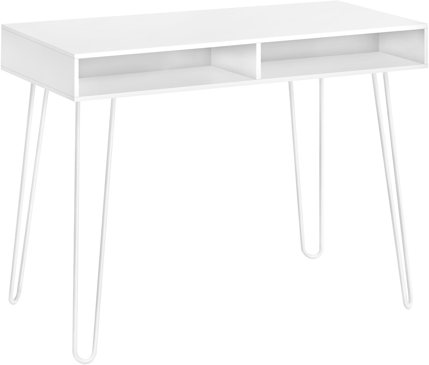 Monarch Specialties I 7770 Computer Desk, Home Office, Laptop, Left, Right Set-up, Storage Drawers, 40" L, Work, Metal, Laminate, White, Contemporary, Modern