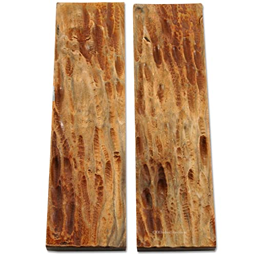 Buffalo Horn Handle Scales - (Stag Jigged) - (Antique) -