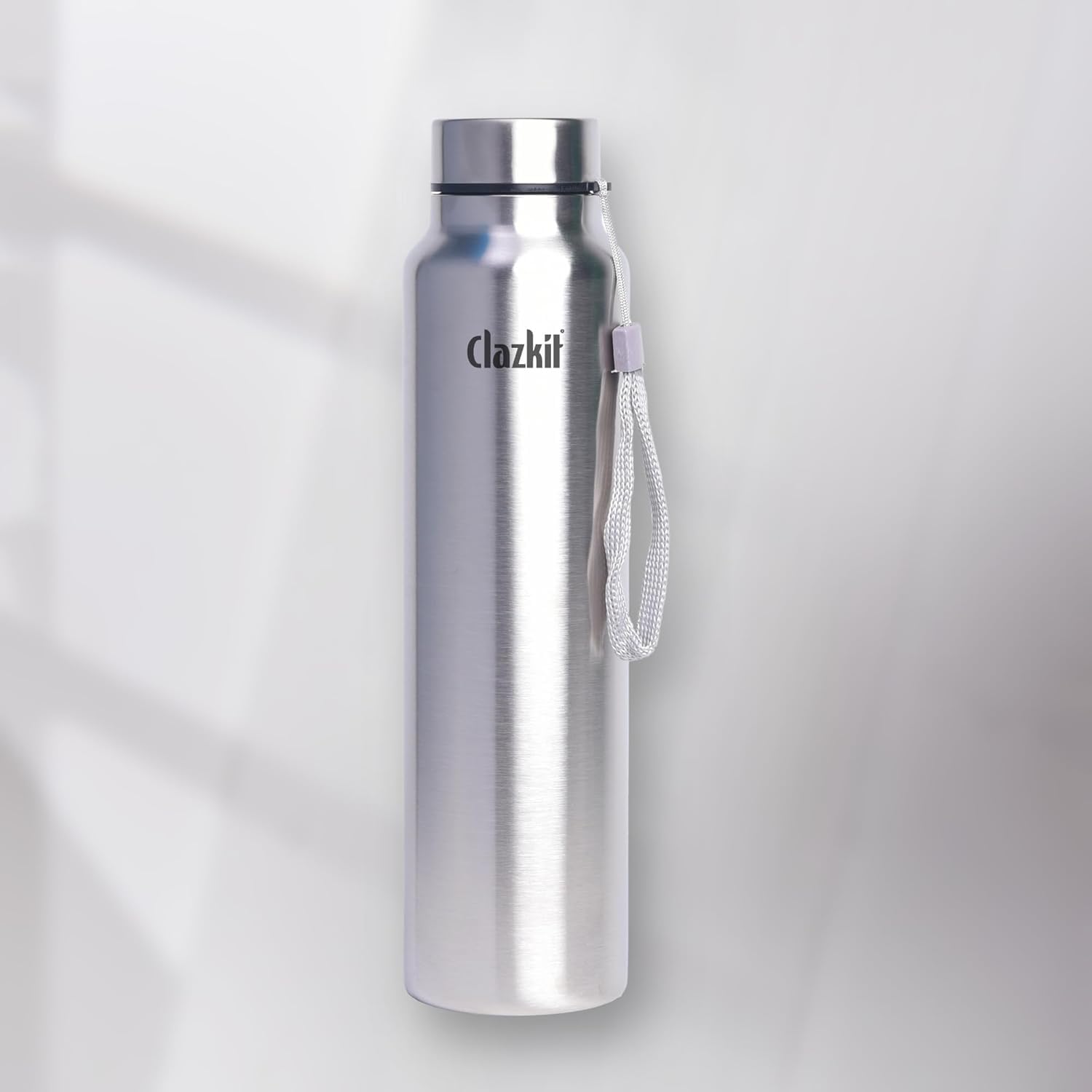 Clazkit Water Bottle Stainless Steel Sports/Fridge Bottle with Leak Proof Lid | Single Wall | For Home, Office, Gym, Travelling | Lightweight | BPA Free |Set Of 1-750ml | Silver)